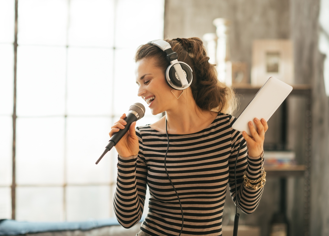  Woman Singing Karaoke