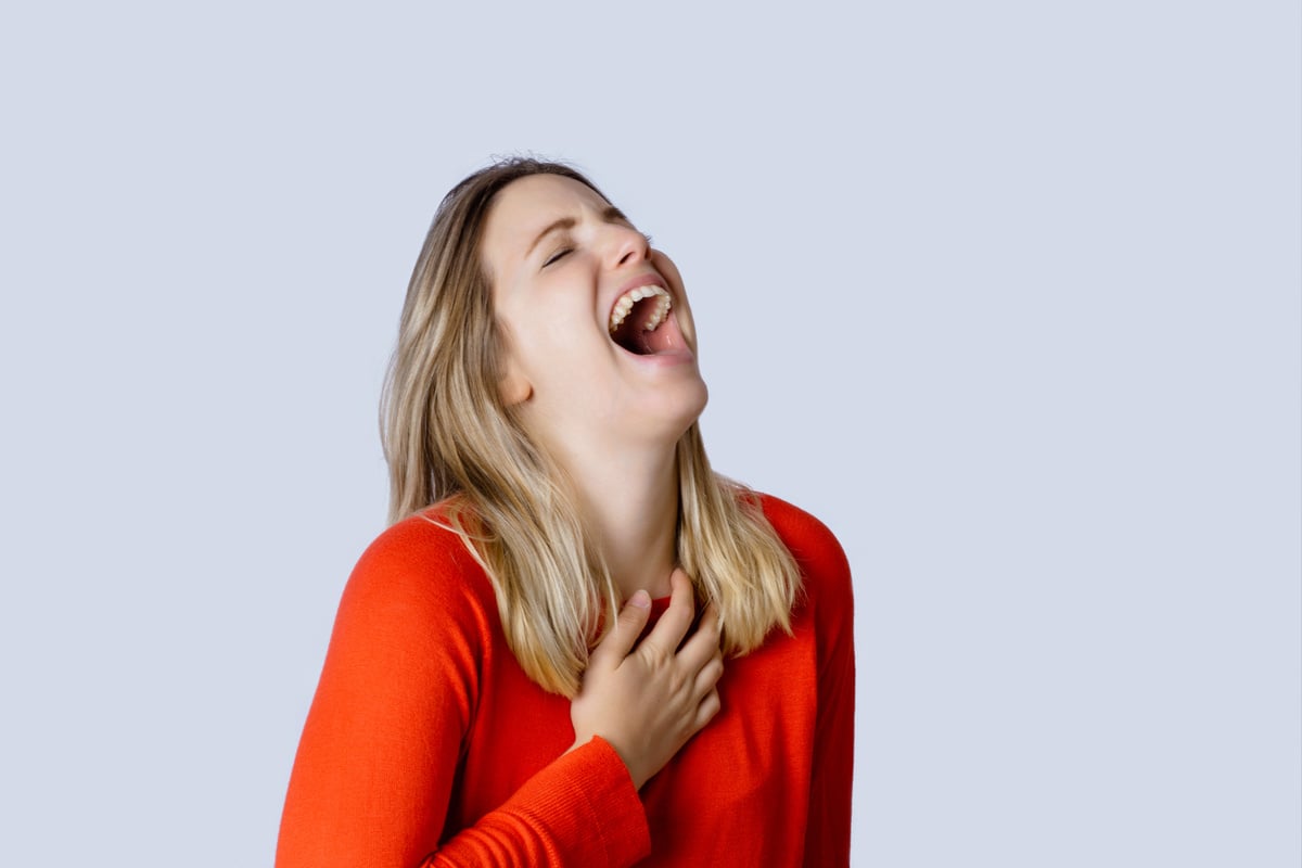 Portrait of a Young Woman Laughing