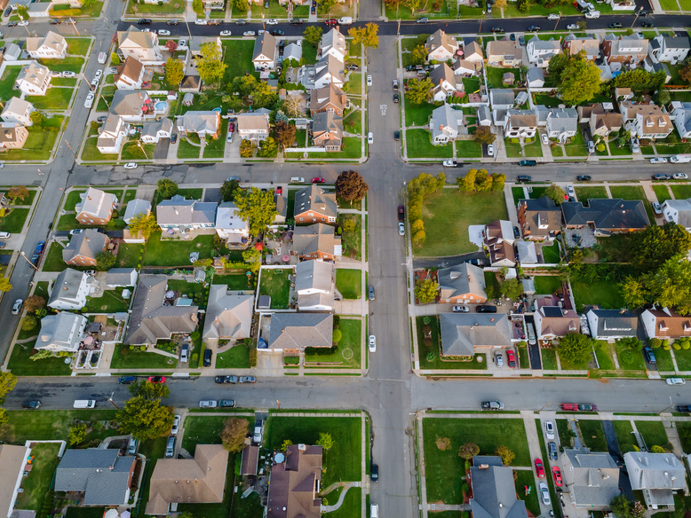 Aerial View of a Residential District