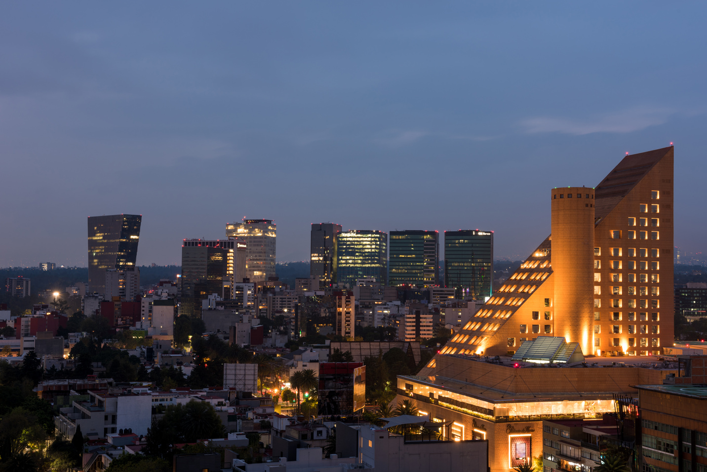 Aerial view of Polanco District in Mexico City