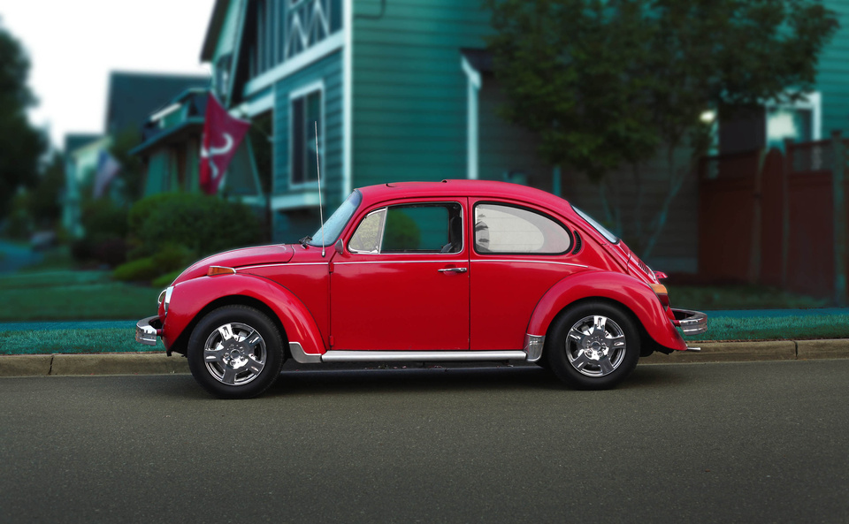 Red Hatchback On Road